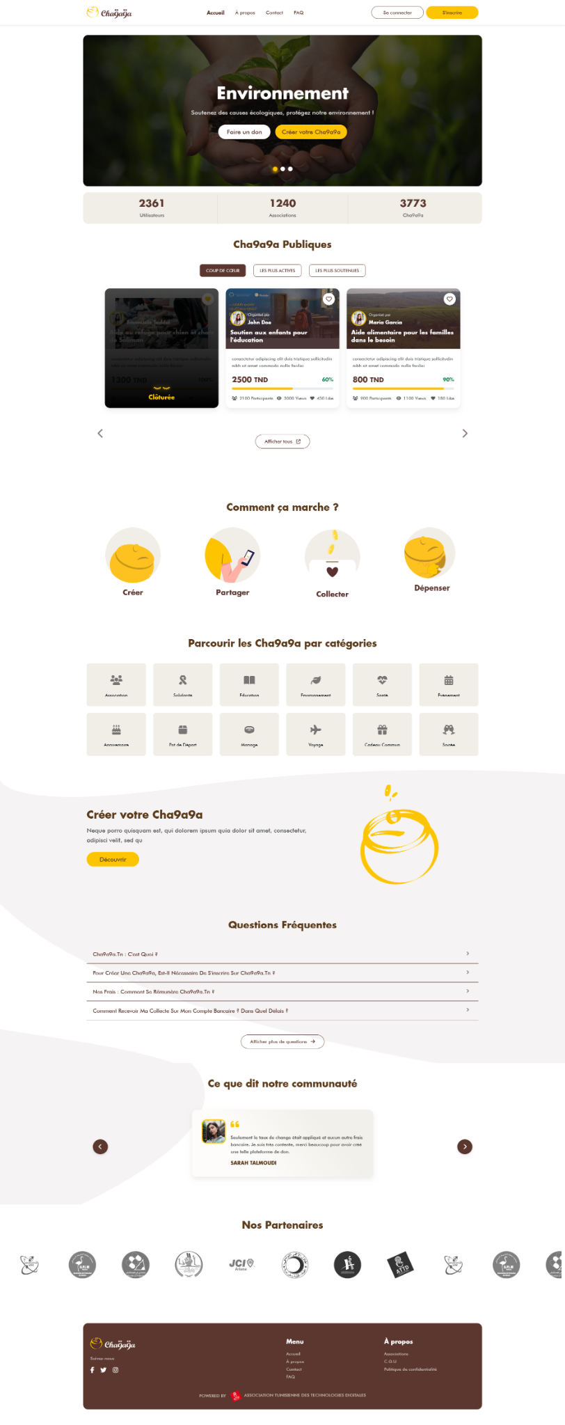 Cha9a9a homepage reference screenshot supplied by Naïm